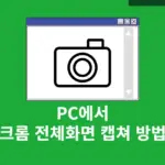 PC에서 크롬 전체화면 캡쳐 방법 개발자 도구와 확장 프로그램 총정리