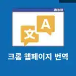 크롬 웹페이지 번역하는 방법 확장 프로그램으로 단축키처럼 쓰기