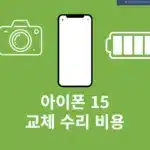 아이폰 15 교체 수리 비용, 애플 공식센터 기준 배터리, 액정, 카메라 정리