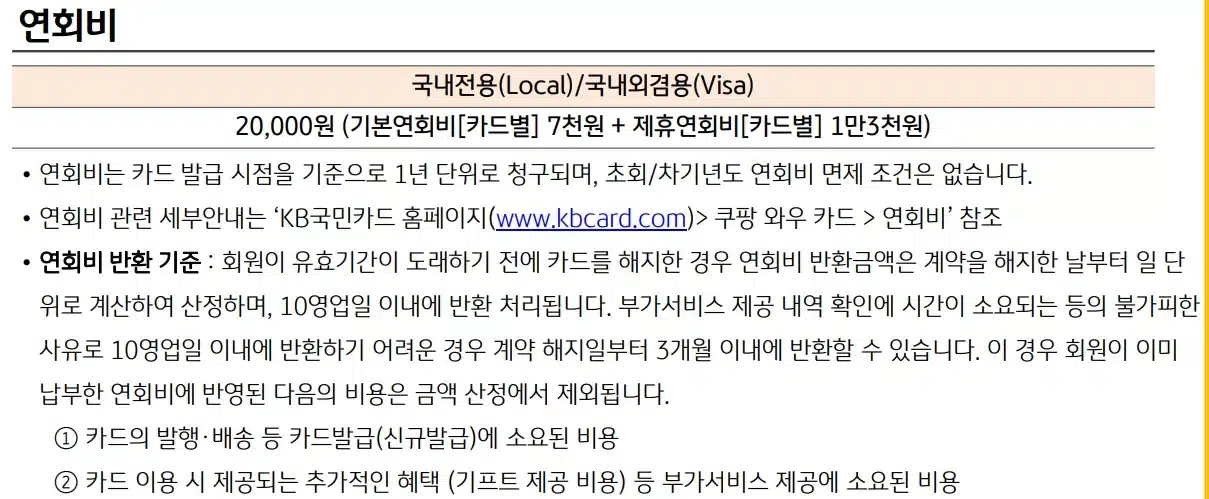 쿠팡와우카드 연회비 얼마일까?