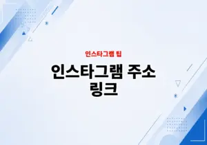 인스타그램 주소 링크