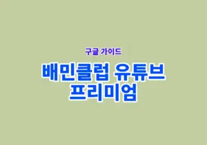 배민클럽 유튜브 프리미엄