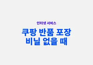 쿠팡 반품 포장 비닐 없을 때