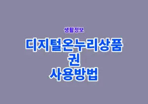 디지털온누리상품권 사용방법