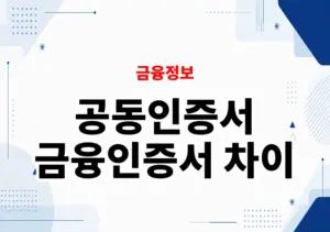 공동인증서 금융인증서 차이