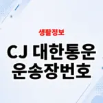 CJ 대한통운 운송장번호 확인방법 실시간 배송조회