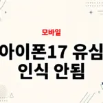 아이폰17 유심 인식 안됨, 서비스 없음 뜰 때 해결 방법